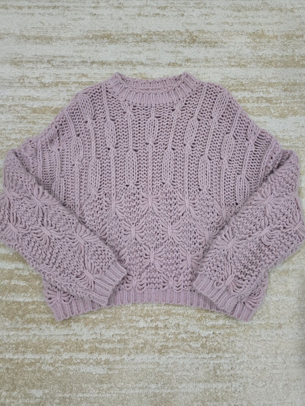 Soft Pink Chunky Knit Women's Sweater
